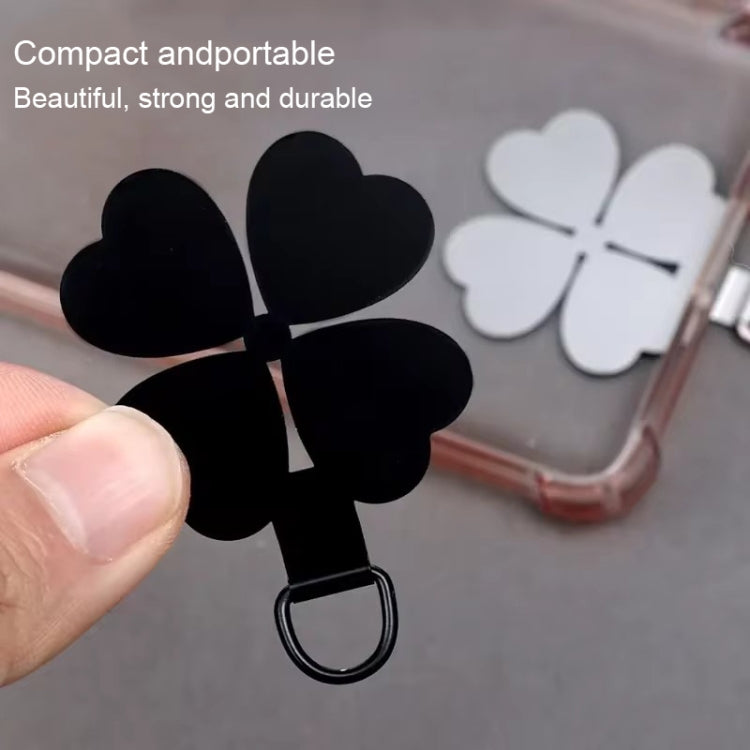Four-leaf Metal Mobile Phone Lanyard Fixing Gasket(Silver)