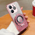 For Tecno Spark Go 2024 Plated Gradient Glitter Round Holder TPU Phone Case(Pink) - Tecno Cases by PMC Jewellery | Online Shopping South Africa | PMC Jewellery | Buy Now Pay Later Mobicred