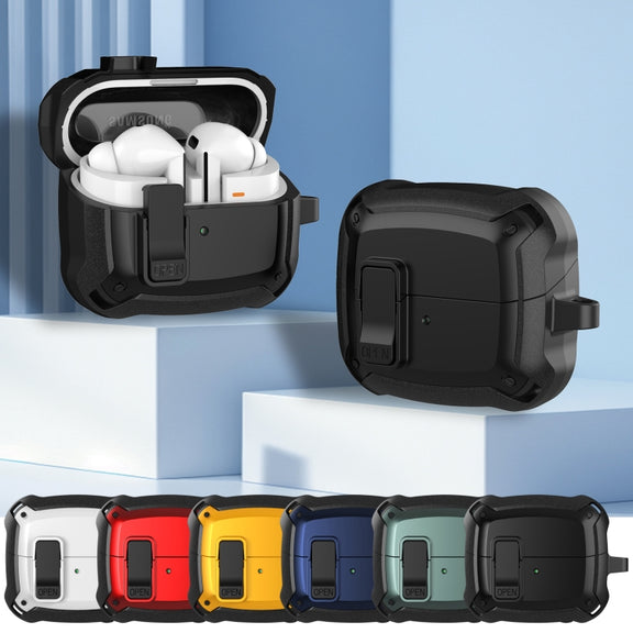 For Samsung Galaxy Buds 3 / 3 Pro Bumblebee Earphone Protective Case with Switch & Hook(Black Red)