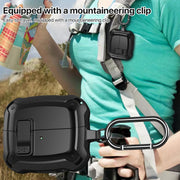 For Samsung Galaxy Buds 3 / 3 Pro Bumblebee Earphone Protective Case with Switch & Hook(Black Green)