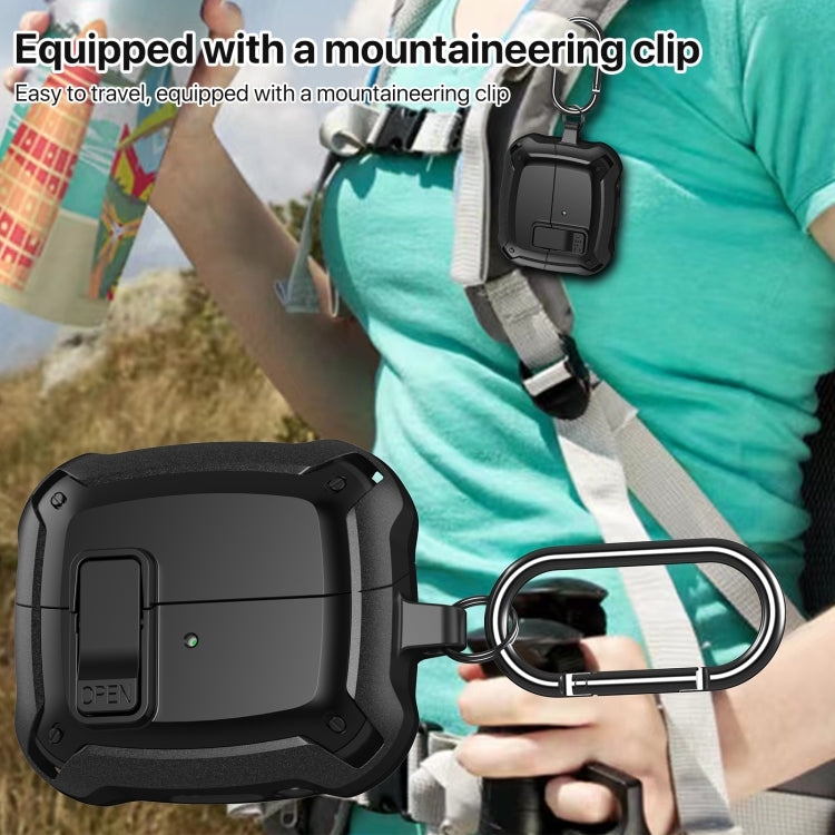 For Samsung Galaxy Buds 3 / 3 Pro Bumblebee Earphone Protective Case with Switch & Hook(Black Blue)