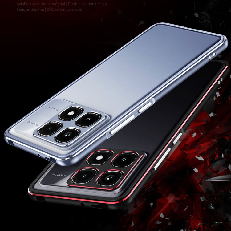 For Xiaomi Redmi K70 Ultra Aurora Series Lens Protector + Metal Frame Phone Case(Silver)