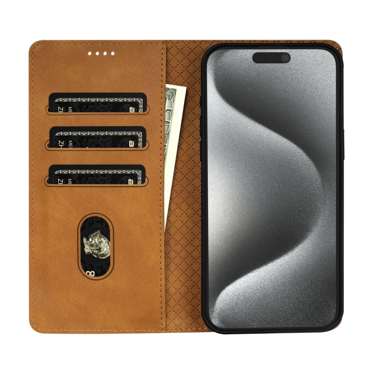 For iPhone 16 Pro Max N.BEKUS CSJ-P1 Solid Color Leather Phone Case(Brown)