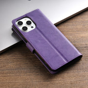 For iPhone 16 Pro Max N.BEKUS CSJ-P1 Solid Color Leather Phone Case(Purple)