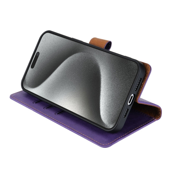 For iPhone 16 Pro Max N.BEKUS CSJ-P1 Solid Color Leather Phone Case(Purple)