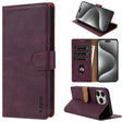 For iPhone 16 Pro N.BEKUS CSJ-P1 Solid Color Leather Phone Case(Wine Red) - iPhone 16 Pro Cases by N.BEKUS | Online Shopping South Africa | PMC TechLife | Buy Now Pay Later Mobicred
