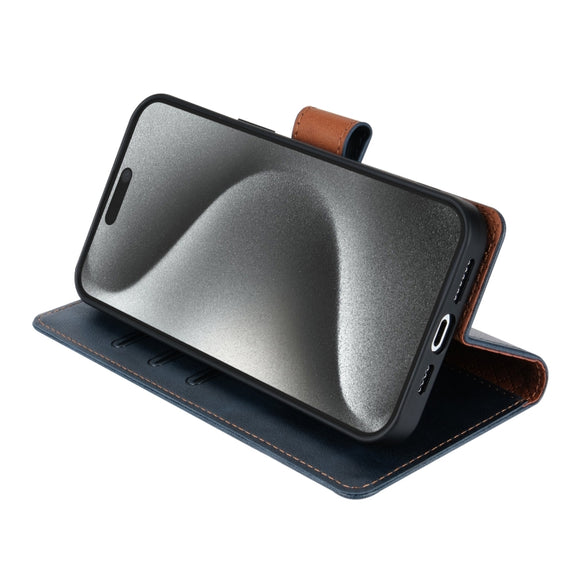 For iPhone 16 Pro N.BEKUS CSJ-P1 Solid Color Leather Phone Case(Blue)
