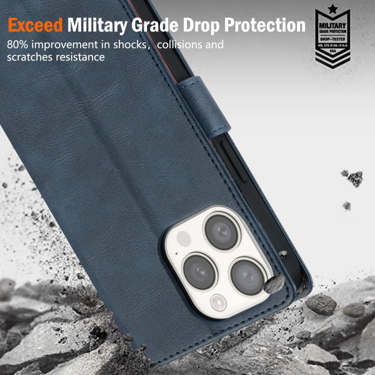 For iPhone 16 Pro N.BEKUS CSJ-P1 Solid Color Leather Phone Case(Blue)
