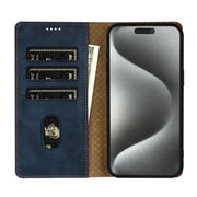 For iPhone 15 Pro Max N.BEKUS CSJ-P1 Solid Color Leather Phone Case(Blue)