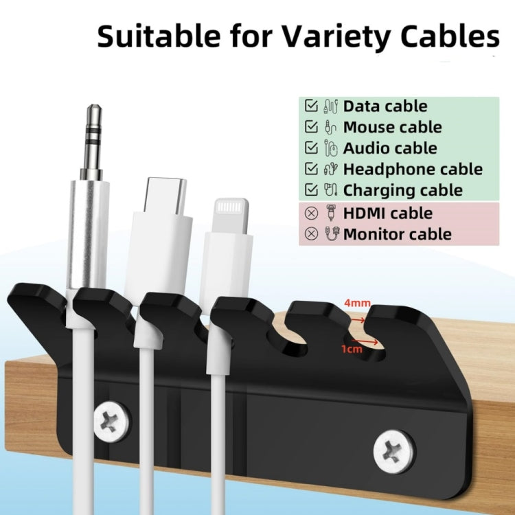 2pcs / Pack Acrylic Data Cable Storage Rack Charging Cable Storage Hook(Black)
