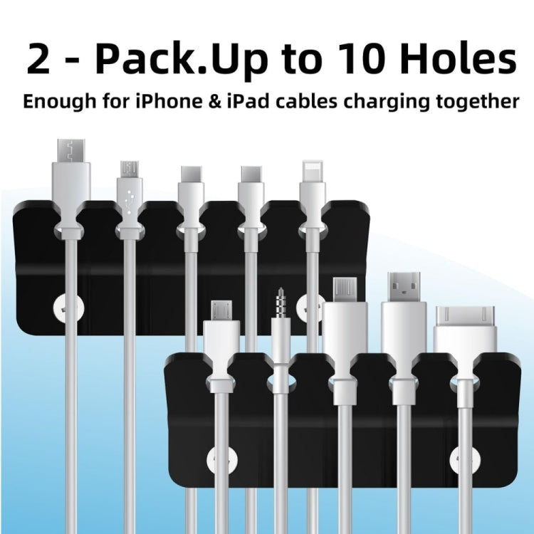 2pcs / Pack Acrylic Data Cable Storage Rack Charging Cable Storage Hook(Black)