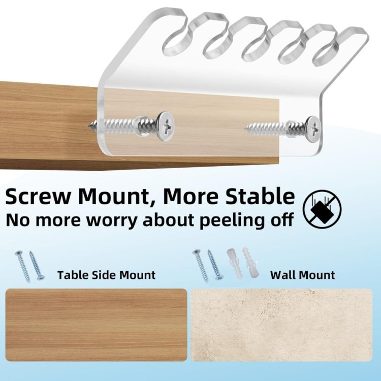 2pcs / Pack Acrylic Data Cable Storage Rack Charging Cable Storage Hook(Transparent)