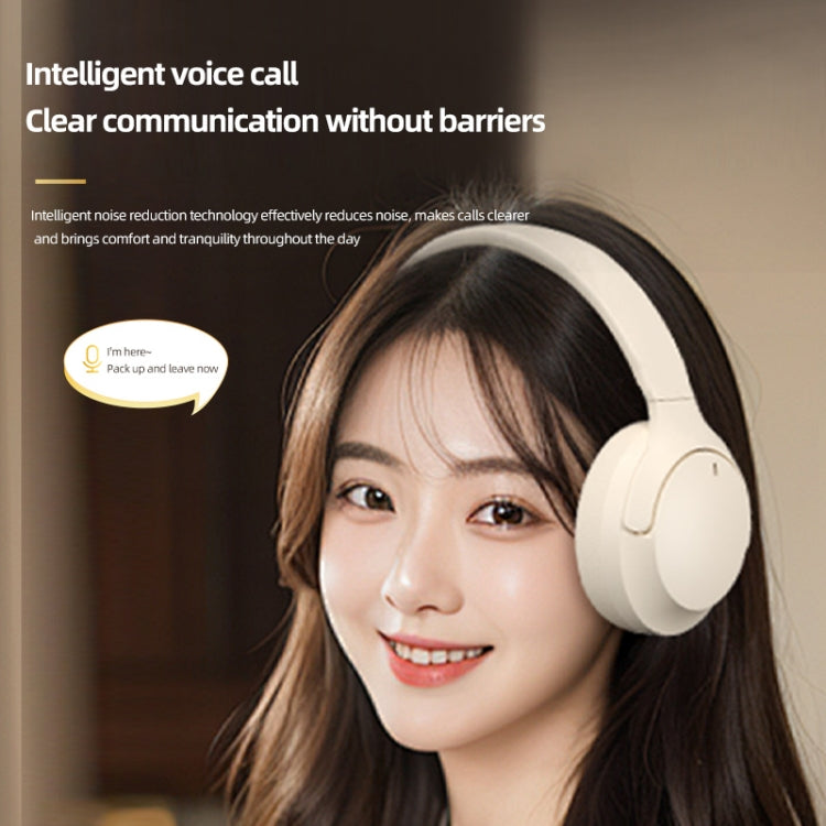 NC10 ANC Active Noise Reduction Head-mounted Bluetooth Earphone(Beige)