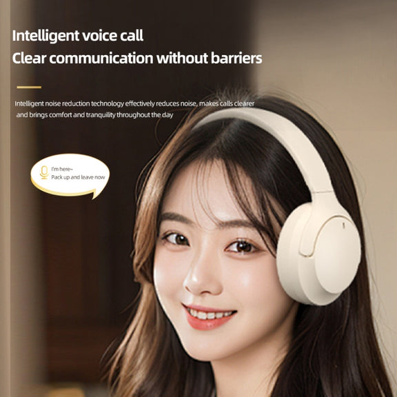 NC10 ANC Active Noise Reduction Head-mounted Bluetooth Earphone(Beige)