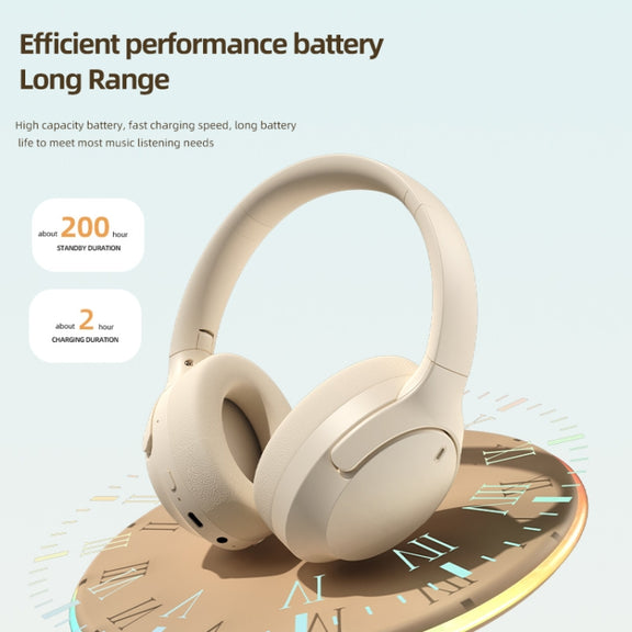 NC10 ANC Active Noise Reduction Head-mounted Bluetooth Earphone(Beige)