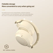 NC10 ANC Active Noise Reduction Head-mounted Bluetooth Earphone(Beige)