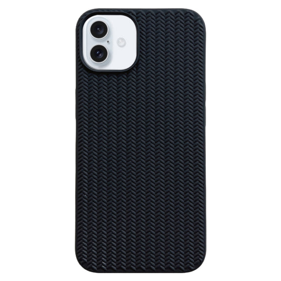 For iPhone 16 Weave Texture TPU Phone Case(Black)