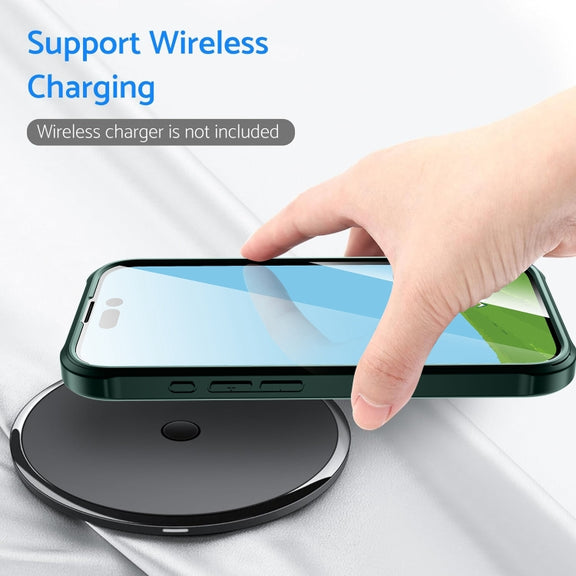 For iPhone 16 Double-sided Plastic Glass Phone Protective Case(Black)