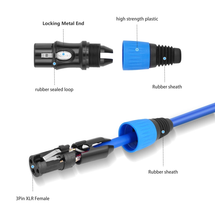 JC1015 XLR 3pin Male to Female Audio Cable, Length:10m(Green)