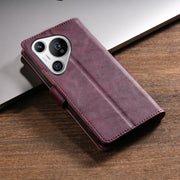 For Huawei Pura 70 N.BEKUS CSJ-P1 Solid Color Leather Phone Case(Wine Red)