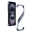 For iPhone 16 S-shaped Stand Frameless Metal Phone Case(Grey) - iPhone 16 Cases by PMC TechLife | Online Shopping South Africa | PMC TechLife | Buy Now Pay Later Mobicred