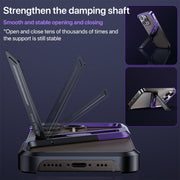 For iPhone 14 Pro Max S-shaped Stand Frameless Metal Phone Case(Silver)