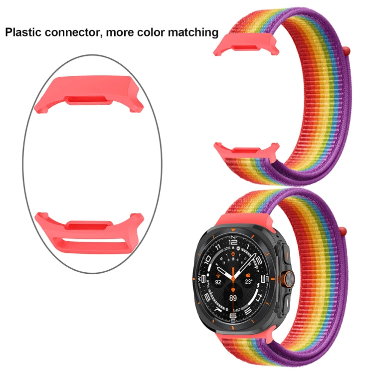 For Samsung Galaxy Watch Ultra 47mm Plastic Connector Nylon Loop Watch Band(Red)