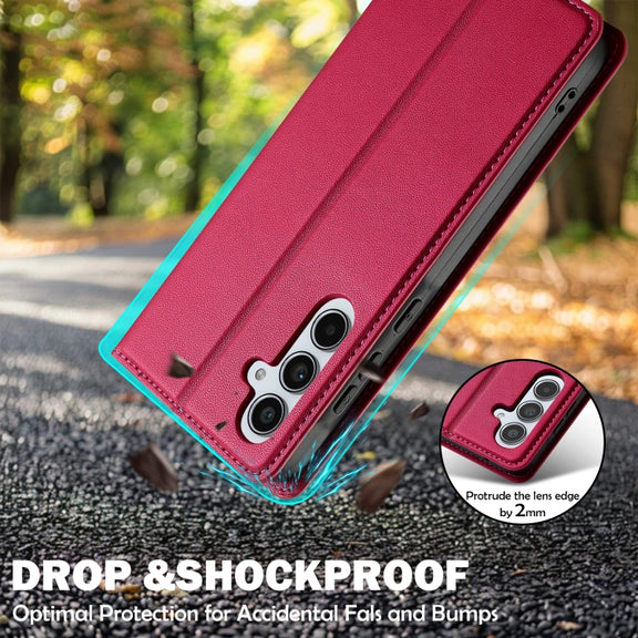 For Samsung Galaxy S24 FE 5G LC.IMEEKE L1 Series Frosted Fine Texture PU Phone Case(Red)
