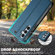 For Samsung Galaxy S25+ 5G LC.IMEEKE L1 Series Frosted Fine Texture PU Phone Case(Blue)