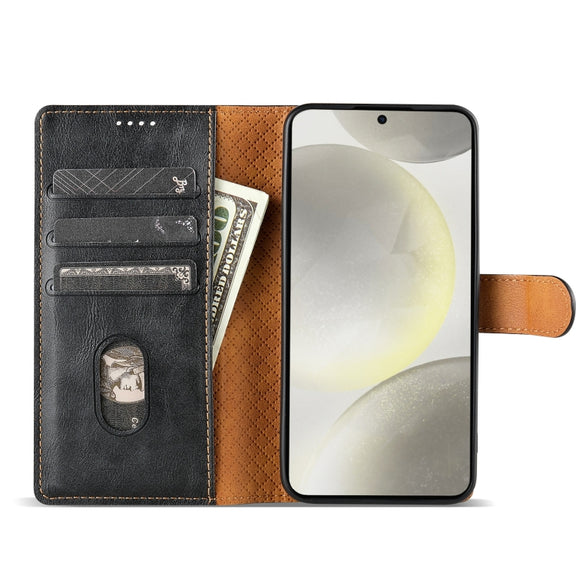For Samsung Galaxy S24 5G N.BEKUS CSJ-P1 Solid Color Leather Phone Case(Black)