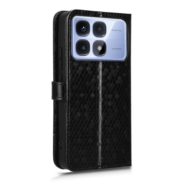 For Redmi K70 Ultra Honeycomb Dot Texture Leather Phone Case(Black)