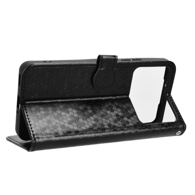 For Redmi K70 Ultra Honeycomb Dot Texture Leather Phone Case(Black)