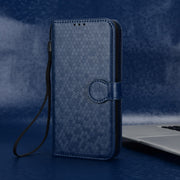 For Redmi K70 Ultra Honeycomb Dot Texture Leather Phone Case(Blue)