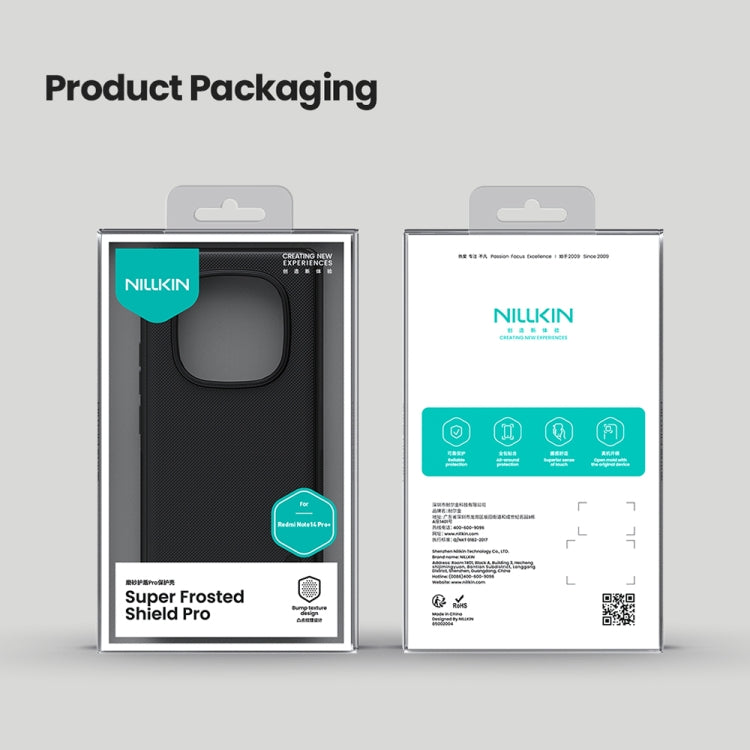 For Redmi Note 14 Pro+ 5G NILLKIN Frosted Shield Pro PC + TPU Phone Case(Black)