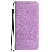 For Google Pixel 9 Pro XL Ethnic Embossed Adsorption Leather Phone Case(Purple)