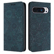 For Google Pixel 9 Pro XL Ethnic Embossed Adsorption Leather Phone Case(Blue) - Google Cases by PMC TechLife | Online Shopping South Africa | PMC TechLife | Buy Now Pay Later Mobicred
