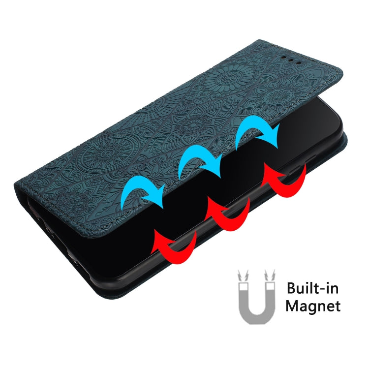 For Google Pixel 9 Pro XL Ethnic Embossed Adsorption Leather Phone Case(Blue)