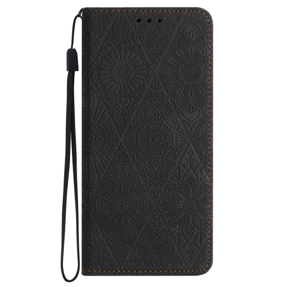 For Google Pixel 9 Pro XL Ethnic Embossed Adsorption Leather Phone Case(Black)