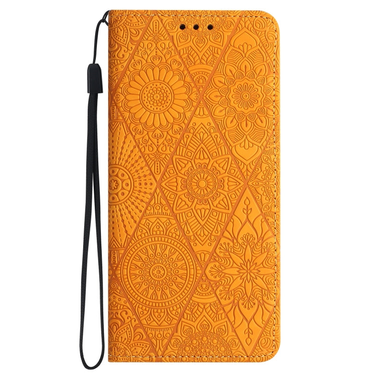 For Google Pixel 9 / 9 Pro Ethnic Embossed Adsorption Leather Phone Case(Yellow)
