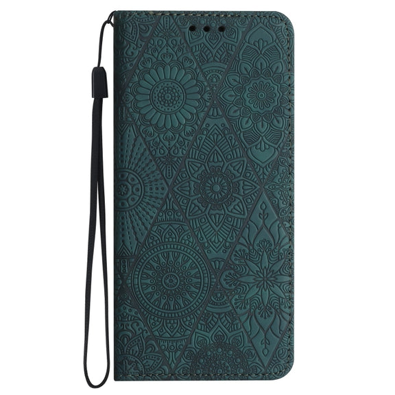 For Google Pixel 9 / 9 Pro Ethnic Embossed Adsorption Leather Phone Case(Blue)