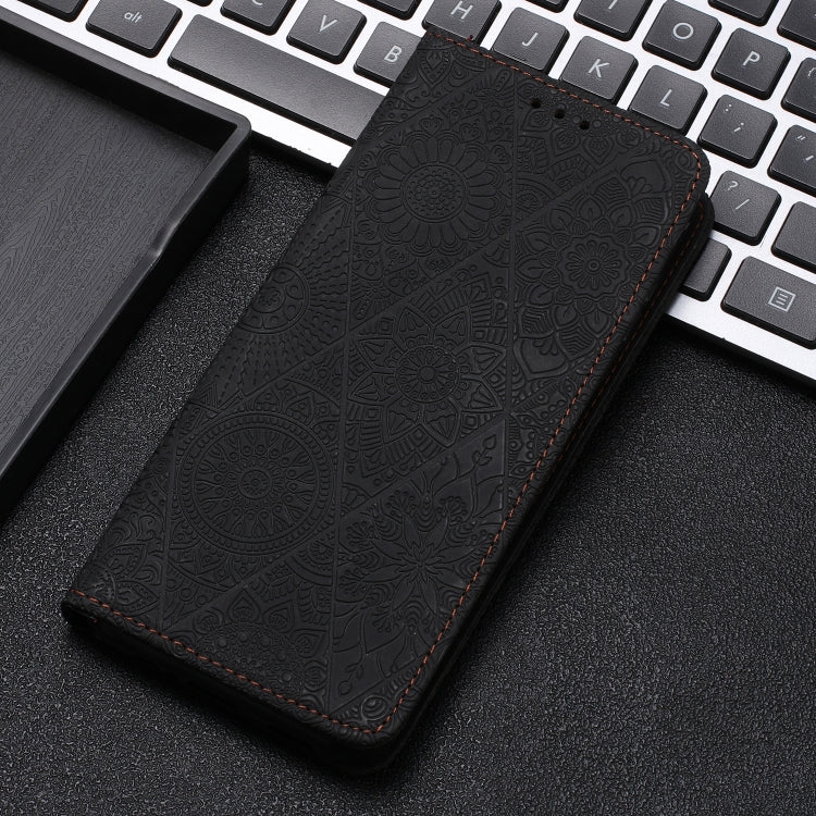 For Google Pixel 9 / 9 Pro Ethnic Embossed Adsorption Leather Phone Case(Black)