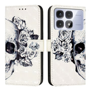 For Redmi K70 Ultra 5G Global 3D Painting Horizontal Flip Leather Phone Case(Skull)