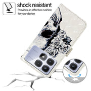 For Redmi K70 Ultra 5G Global 3D Painting Horizontal Flip Leather Phone Case(Skull)
