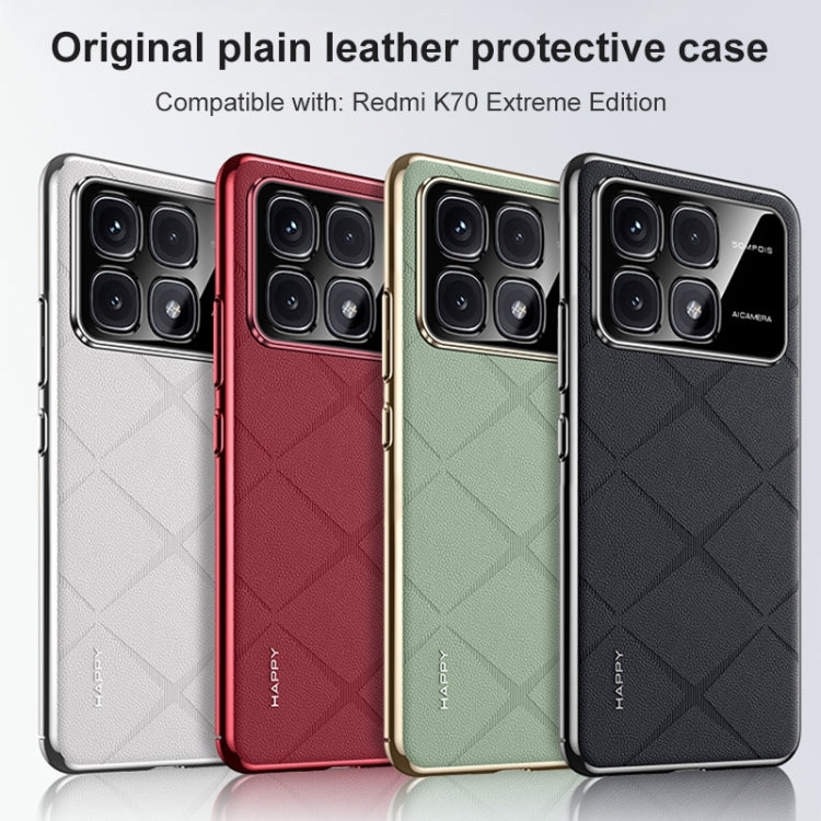For Redmi K70 / K70 Pro Plain Leather PC Phone Case(White)