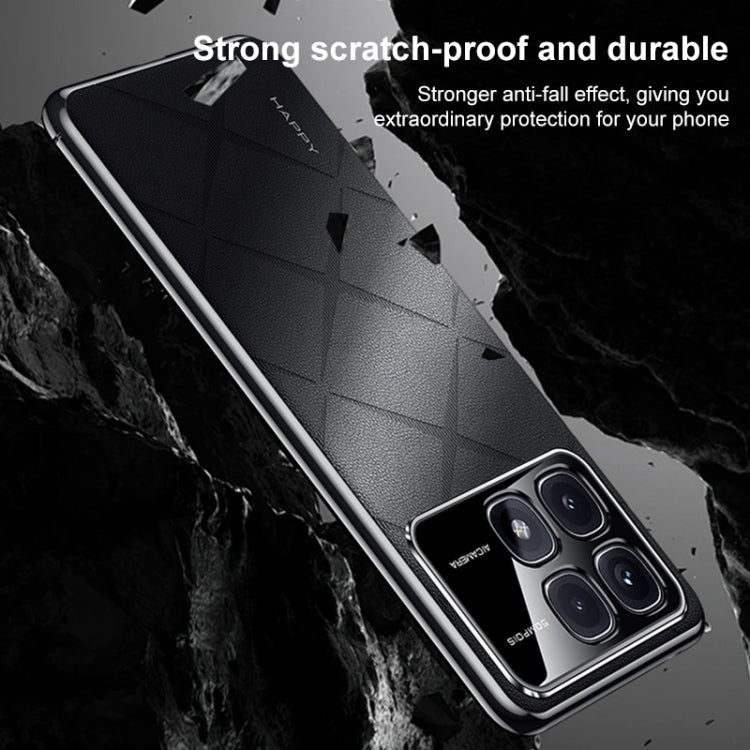 For Redmi K70 / K70 Pro Plain Leather PC Phone Case(Black)