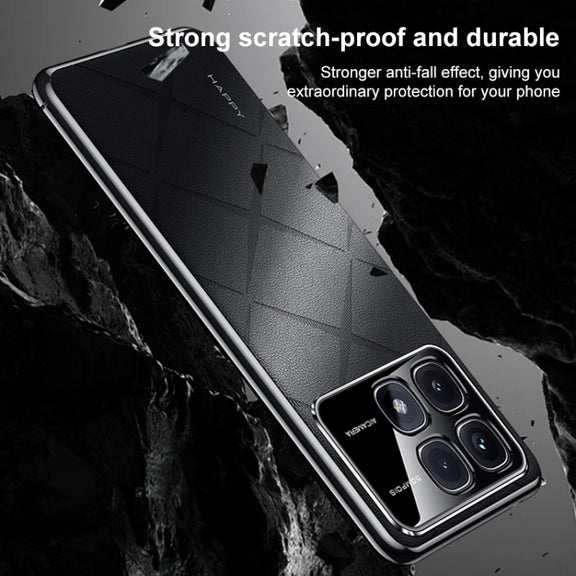 For Redmi K70 / K70 Pro Plain Leather PC Phone Case(Black)