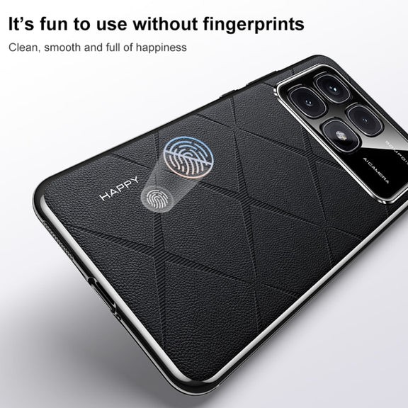 For Redmi K70 / K70 Pro Plain Leather PC Phone Case(Black)