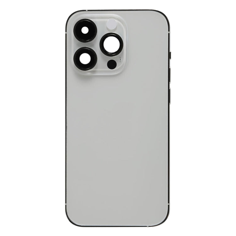 For iPhone 14 Pro Battery Back Cover with Power + Volume Flex Cable + Wireless Charging Module, Version:China Version(Silver)