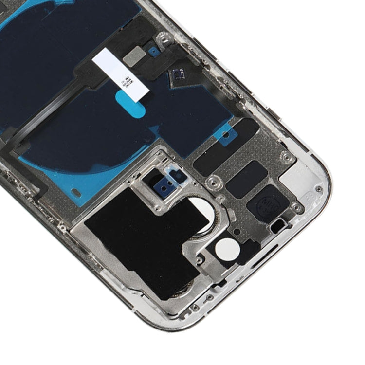For iPhone 14 Pro Battery Back Cover with Power + Volume Flex Cable + Wireless Charging Module, Version:China Version(Silver)