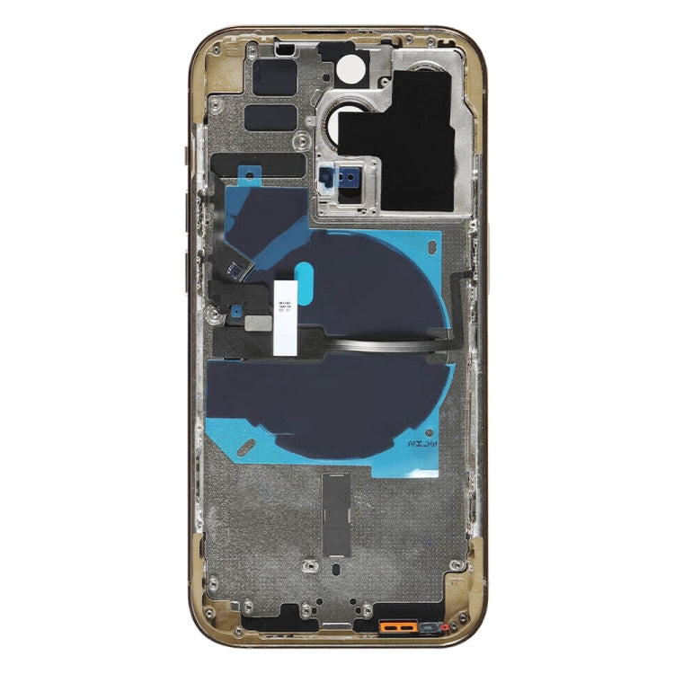 For iPhone 14 Pro Battery Back Cover with Power + Volume Flex Cable + Wireless Charging Module, Version:CE EU Version(Gold)